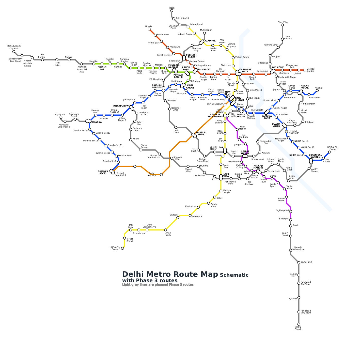 Delhi Metro Chart Hd